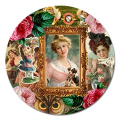 Victorian Collage Of Woman Magnet 5  (round)