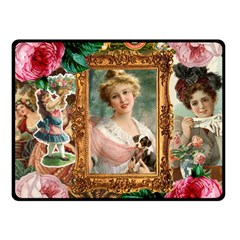 Victorian Collage Of Woman Double Sided Fleece Blanket (small) 