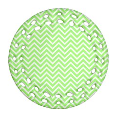 Green Chevron Ornament (round Filigree)