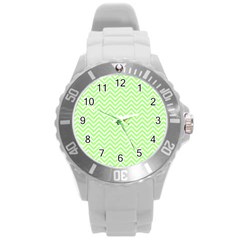 Green Chevron Round Plastic Sport Watch (l)