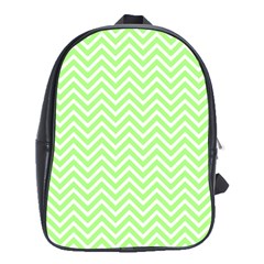 Green Chevron School Bag (xl) by snowwhitegirl