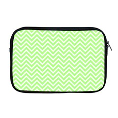 Green Chevron Apple Macbook Pro 17  Zipper Case by snowwhitegirl