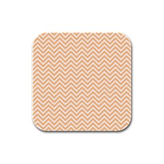 Orange Chevron Rubber Square Coaster (4 Pack) 