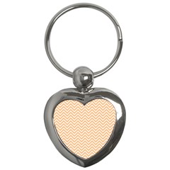 Orange Chevron Key Chains (heart) 