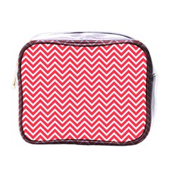 Red Chevron Mini Toiletries Bags by snowwhitegirl