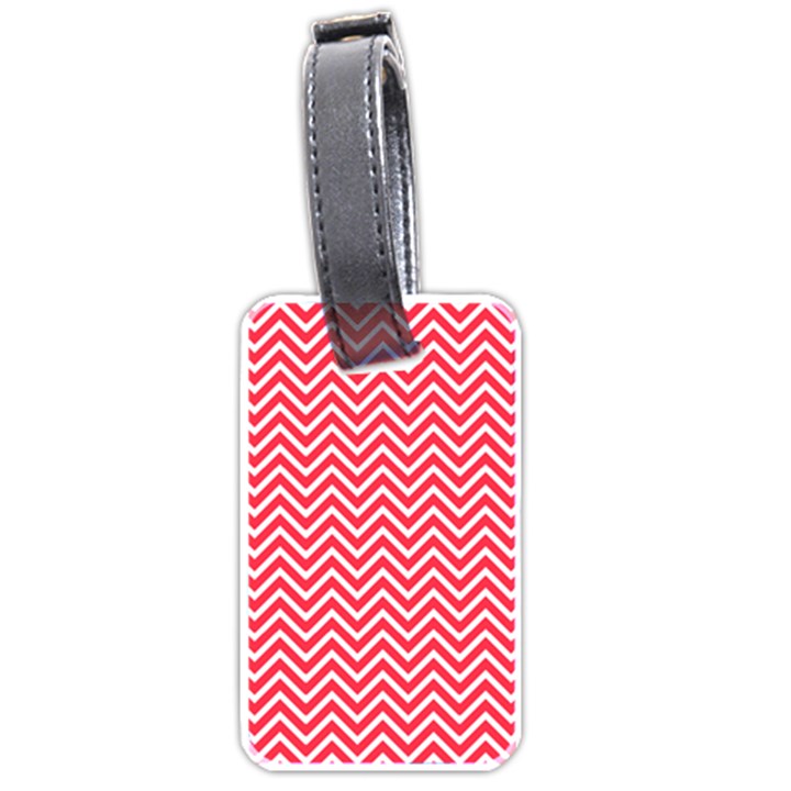 Red Chevron Luggage Tags (One Side) 