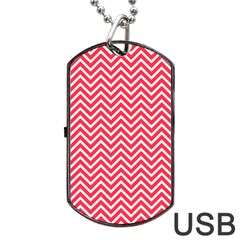 Red Chevron Dog Tag USB Flash (One Side)