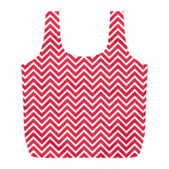 Red Chevron Full Print Recycle Bags (l)  by snowwhitegirl