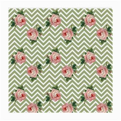 Green Chevron Rose Medium Glasses Cloth