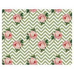 Green Chevron Rose Double Sided Flano Blanket (medium) 