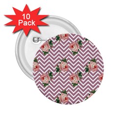 Violet Chevron Rose 2 25  Buttons (10 Pack) 