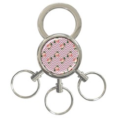 Violet Chevron Rose 3-ring Key Chains