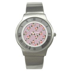 Violet Chevron Rose Stainless Steel Watch