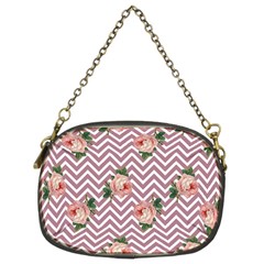 Violet Chevron Rose Chain Purses (two Sides)  by snowwhitegirl