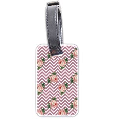 Violet Chevron Rose Luggage Tags (One Side) 