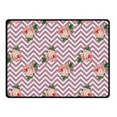 Violet Chevron Rose Double Sided Fleece Blanket (small) 