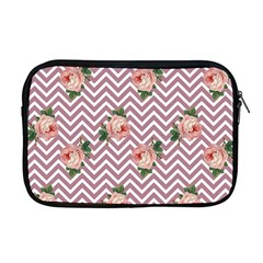 Violet Chevron Rose Apple Macbook Pro 17  Zipper Case