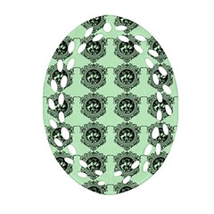 Three Women Green Ornament (oval Filigree)