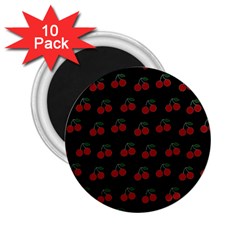 Cherries Black 2 25  Magnets (10 Pack) 