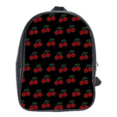 Cherries Black School Bag (large)
