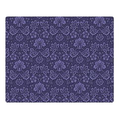 Damask Purple Double Sided Flano Blanket (large) 