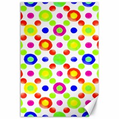 Multicolored Circles Motif Pattern Canvas 12  X 18   by dflcprints