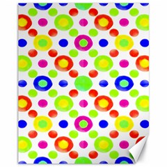 Multicolored Circles Motif Pattern Canvas 11  X 14   by dflcprints