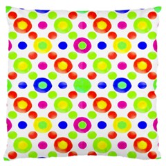 Multicolored Circles Motif Pattern Large Flano Cushion Case (two Sides) by dflcprints