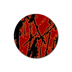 Vivid Abstract Grunge Texture Rubber Coaster (Round) 