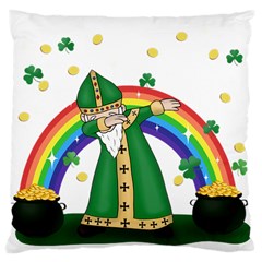  St  Patrick  Dabbing Large Cushion Case (two Sides) by Valentinaart