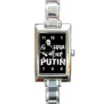 Squat like Putin Rectangle Italian Charm Watch Front