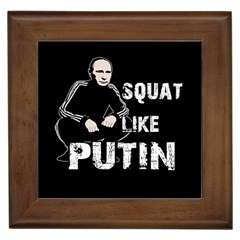Squat Like Putin Framed Tiles by Valentinaart
