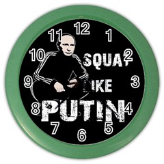 Squat Like Putin Color Wall Clocks by Valentinaart