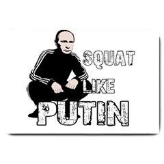 Squat Like Putin Large Doormat  by Valentinaart