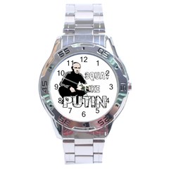 Squat Like Putin Stainless Steel Analogue Watch by Valentinaart
