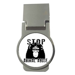 Stop Animal Abuse - Chimpanzee  Money Clips (round)  by Valentinaart