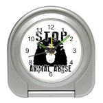 Stop Animal Abuse - Chimpanzee  Travel Alarm Clocks Front