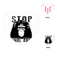 Stop Animal Abuse - Chimpanzee  Playing Cards (heart)  by Valentinaart