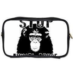 Stop Animal Abuse - Chimpanzee  Toiletries Bags 2-side by Valentinaart