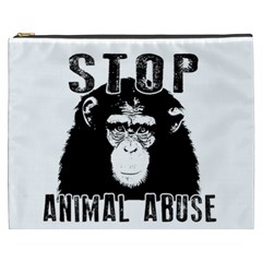 Stop Animal Abuse - Chimpanzee  Cosmetic Bag (xxxl)  by Valentinaart