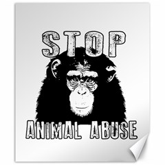 Stop Animal Abuse - Chimpanzee  Canvas 20  X 24   by Valentinaart