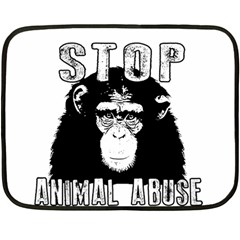 Stop Animal Abuse - Chimpanzee  Double Sided Fleece Blanket (mini)  by Valentinaart