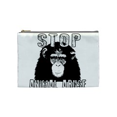 Stop Animal Abuse - Chimpanzee  Cosmetic Bag (medium)  by Valentinaart