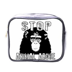 Stop Animal Abuse - Chimpanzee  Mini Toiletries Bags by Valentinaart