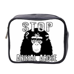 Stop Animal Abuse - Chimpanzee  Mini Toiletries Bag 2-side by Valentinaart