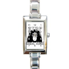 Stop Animal Abuse - Chimpanzee  Rectangle Italian Charm Watch by Valentinaart