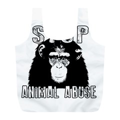 Stop Animal Abuse - Chimpanzee  Full Print Recycle Bags (l)  by Valentinaart