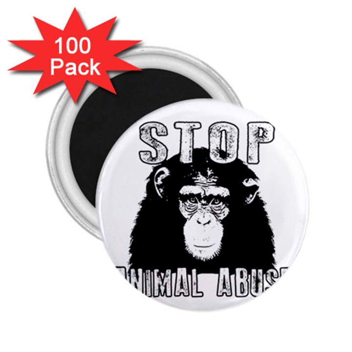 Stop Animal Abuse - Chimpanzee  2.25  Magnets (100 pack) 