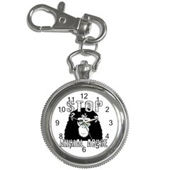 Stop Animal Abuse - Chimpanzee  Key Chain Watches by Valentinaart