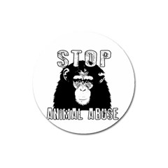 Stop Animal Abuse - Chimpanzee  Magnet 3  (round) by Valentinaart